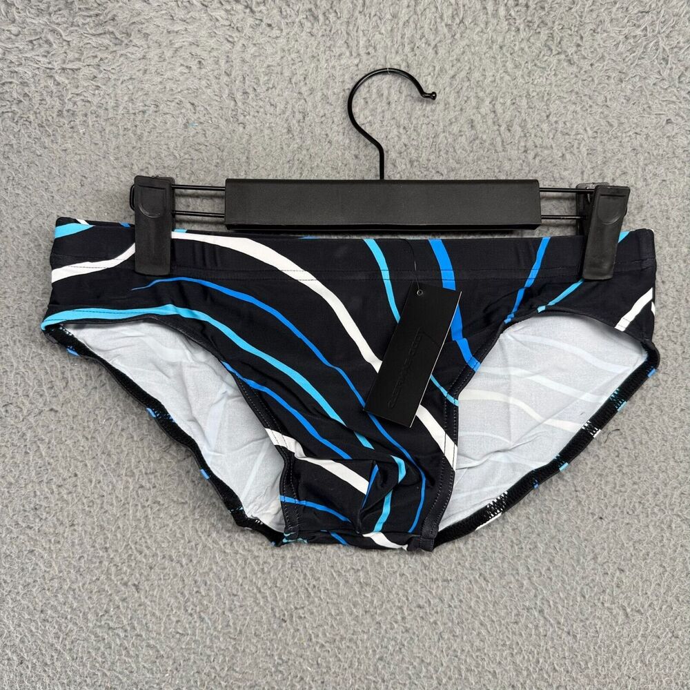 Todd Sanfield Swim Brief Men's XS Black Blue Deep Emperor Abstract Micro NEW